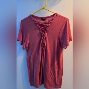 Oversized T-Shirt Cut Out with Strings